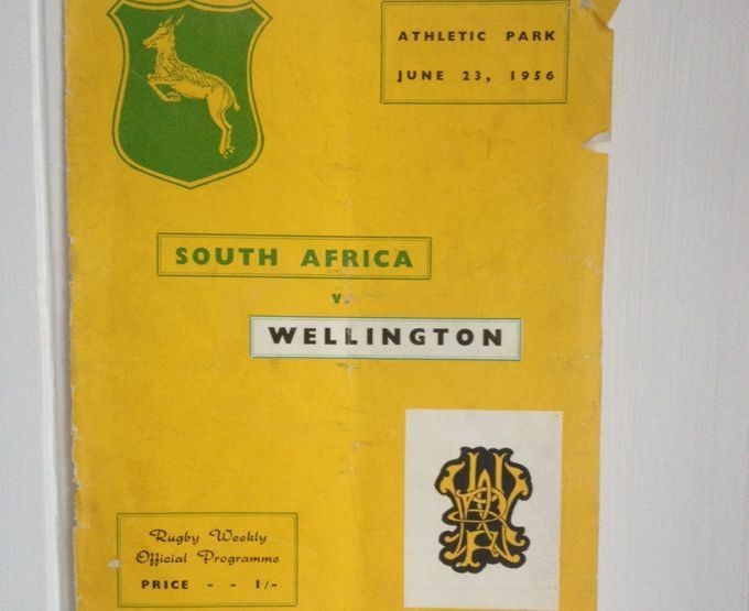 Wellington against international teams: versus South Africa 1956